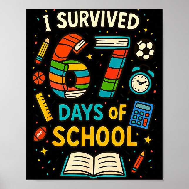 Lustiger Schule Sechs Sieben Meme Schüler Lehrer W Poster (Vorne)