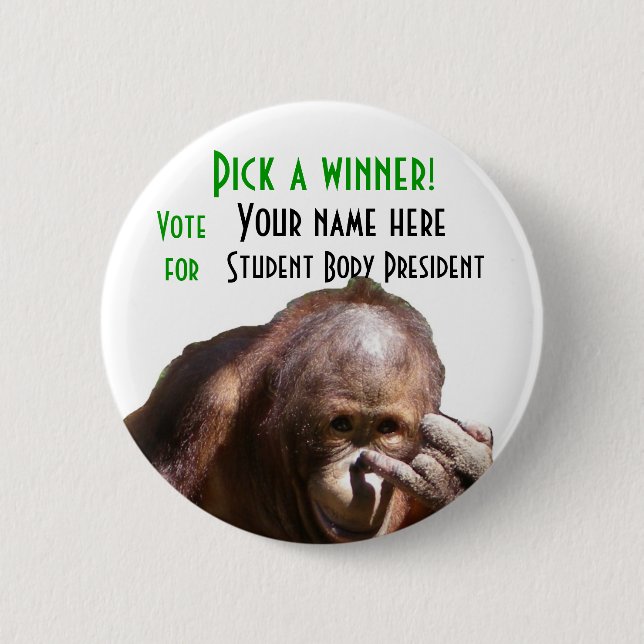 Lustiger SchulStudentenschaft-Wahlkampf Button (Vorderseite)