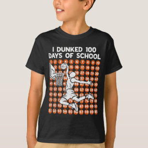Lustiger Schultag 100 Tage Ich Basketball Dunked T-Shirt