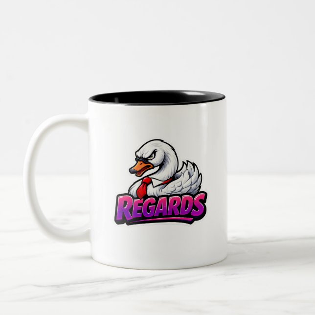 Lustiger Schwan Gruß Büro Sarkasmus Kaffeetasse (Links)