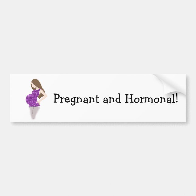 LUSTIGER schwangerer und hormonaler Autoaufkleber (Vorne)