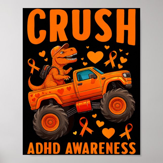 Lustiger Schwarm ADHD-Bewusstseins-T-Rex-Monstertr Poster (Vorne)