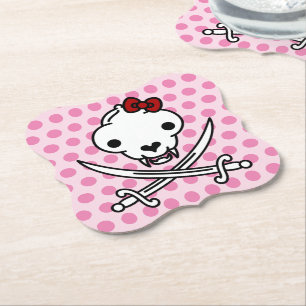 Lustiger Schwarz Weiß Fröhlicher Kitty Piratenschä Untersetzer