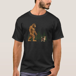 Lustiger schwarzer Brindle Corgi Bigfoot Hund Spaz T-Shirt