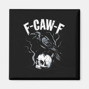 Lustiger schwarzer Krähen-Schädel F-caw-f Erwachse Magnet