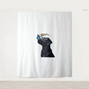 Lustiger schwarzer Labrador Retriever Lab Hund Bes Wandteppich