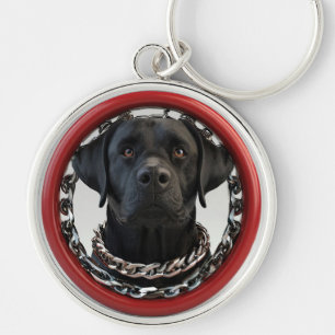 Lustiger schwarzer Labrador Schlüsselanhänger