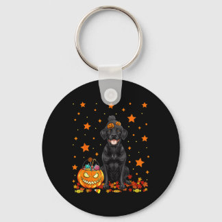 Lustiger schwarzer Labradorhund und Kürbisbonbon Schlüsselanhänger