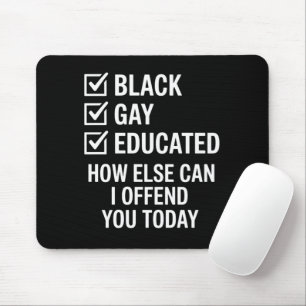 Lustiger Schwarzer Schwuler Stolz Unterstützt LGBT Mousepad