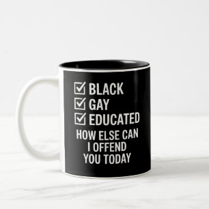 Lustiger Schwarzer Schwuler Stolz Unterstützt LGBT Zweifarbige Tasse