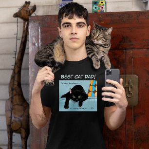 Lustiger Schwarzer Süßer Bester Katzendaddy Vatert T-Shirt
