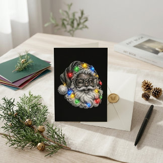 Lustiger schwarzer Weihnachtsmann mit Weihnachtsst Karte