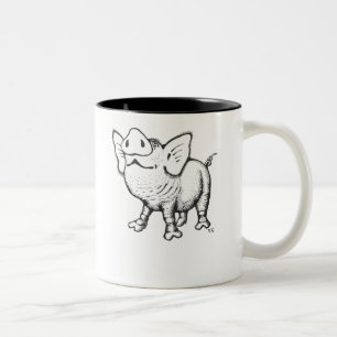 Lustiger Schweinkaffee-Tassenentwurf Zweifarbige Tasse