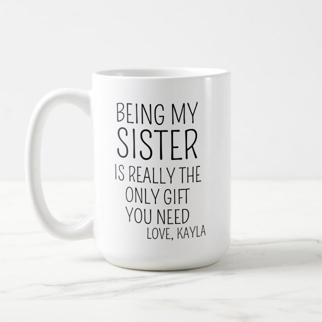 Lustiger Schwester-Mug, Schwester-Geschenke, Lusti Kaffeetasse (Links)