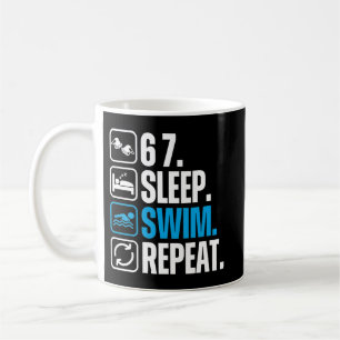 Lustiger Schwimmer 67 Schlaf Schwimmen Wiederholen Kaffeetasse