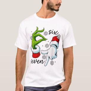 Lustiger Sechs Sieben 67 Meme 6 7 Weihnachtself Ha T-Shirt