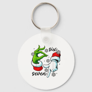 Lustiger Sechs Sieben 67 Meme 6 7 Weihnachtselfen- Schlüsselanhänger