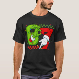 Lustiger Sechs Sieben 67 Meme 6 7 Weihnachtselfen- T-Shirt