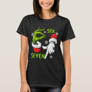 Lustiger Sechs Sieben 67 Meme 6 7 Weihnachtselfen T-Shirt