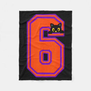 Lustiger Sechs Sieben 6 7 Halloween Schwarze Katze Fleecedecke