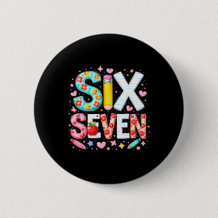 Lustiger Sechs Sieben 6 7 Lehrer Meme Mathe Clroom Button