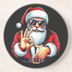 Lustiger Sechs Sieben 6 7 Meme Santa Weihnachten Getränkeuntersetzer