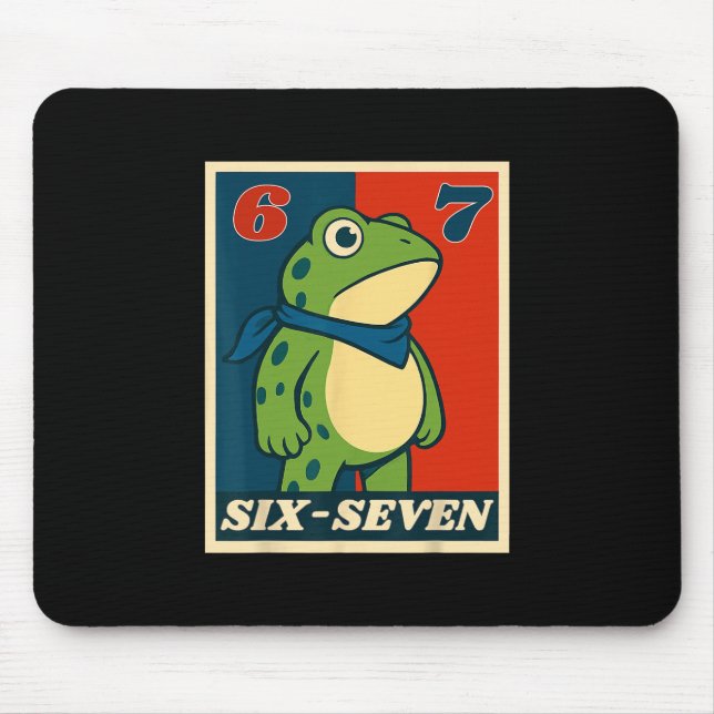 Lustiger Sechs Sieben Frosch 6 7 Meme Gen Alpha Sl Mousepad (Vorne)