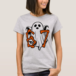Lustiger Sechs Sieben Meme 6 7 Halloween-Geist-Kos T-Shirt