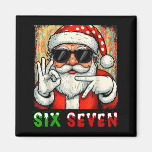 Lustiger Sechs Sieben Meme Weihnachten Cool Santa Magnet