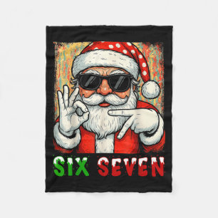 Lustiger Sechs Sieben Meme Weihnachten Cooler Sant Fleecedecke