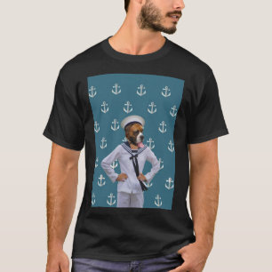 Lustiger Seemannhundecharakter T-Shirt