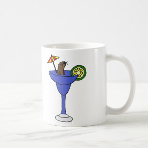 Lustiger Seeotter in blauem Margarita-Getränk Kaffeetasse