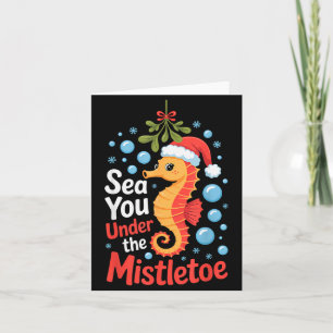 Lustiger Seepferdchen-Weihnachts-Seepferd-Santa-Hu Karte