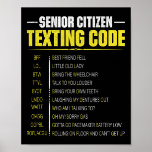 Lustiger Senioren-Bürger-Texting-Code Vatertag Poster