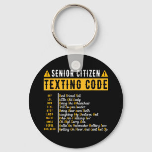 Lustiger Senioren-Textcode Vintage Gra Schlüsselanhänger