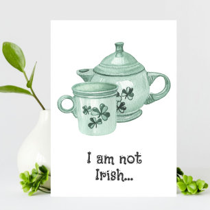 Lustiger Shamrock-Kaffeekanne St. Patrick's Day Ka Ankündigung