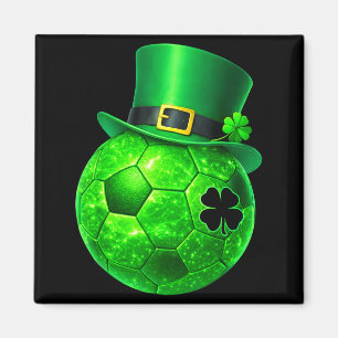 Lustiger Shamrock Leprechaun Fußball St. Patrick M Magnet