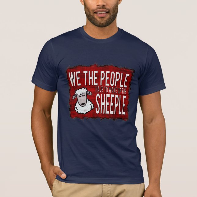 Lustiger Sheeple Warnzeichen-Dunkelheits-T - Shirt (Vorderseite)