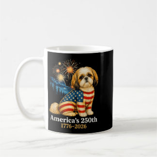 Lustiger Shih Tzu 4. Juli 250 Jahre Amerikanisch Kaffeetasse
