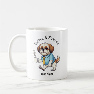 Lustiger Shih Tzu Hund Geschäftsanzug Kaffee  Kaffeetasse
