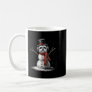 Lustiger Shih Tzu Hund Weihnachten Schneemann Xmas Kaffeetasse