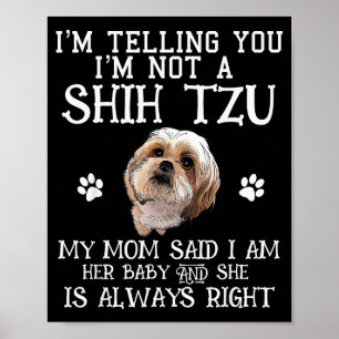Lustiger Shih Tzu Shihtzu Geschenk Mom Mama Baby H Poster