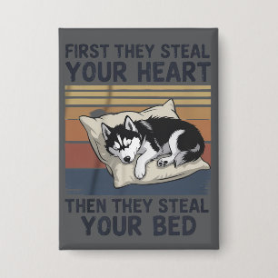 Lustiger Siberian Husky Haustierliebhaber Hundebes Button