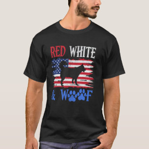 Lustiger Sibirischer Husky Amerikanische Flagge US T-Shirt