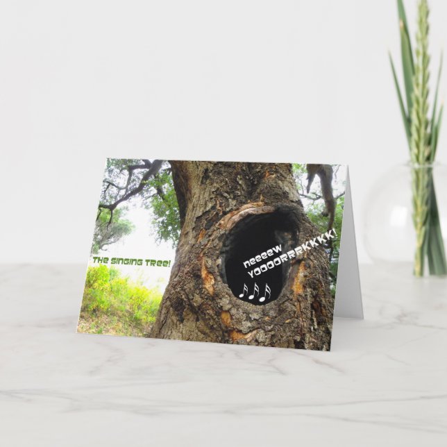 Lustiger singender Grußkartenbaum! Karte (Vorderseite)