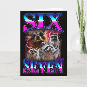 Lustiger Six Seven 67 Meme 67 Waschbär Meme Bootle Karte