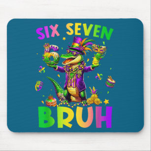 Lustiger Six Seven 6 7 Mardi Gras Mardigator Allig Mousepad