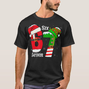 Lustiger Six Seven 6 7 Meme Gen Alpha Slang Santa T-Shirt