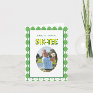 Lustiger Six-tee Golf 60. Geburtstag Einladung