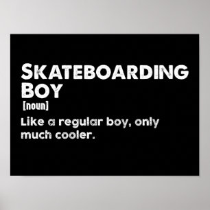 Lustiger Skateboard fahrender Junge Definition Ska Poster